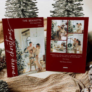 Moderne rote Schrift Frohe Weihnachten 5 Foto