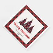Moderne rote schwarze Karo-Weihnachtsbaumserviette Serviette (Ecke)