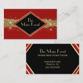 Moderne rote, schwarze und goldene Visitenkarte (Vorne/Hinten)