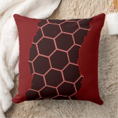 Moderne rote, schwarze Wabenmuster Kissen (Decke)