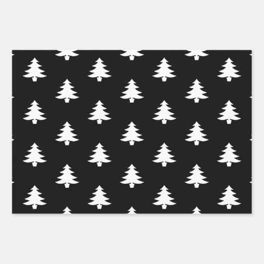 Moderne rote, schwarze Weihnachtsbaumen Geschenkpapier Set (Vorderseite 3)