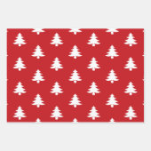 Moderne rote, schwarze Weihnachtsbaumen Geschenkpapier Set (Vorderseite)