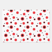 Moderne rote, schwarze, weiße Kreise und Streifen Geschenkpapier Set (Vorderseite 2)