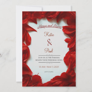Moderne rote Sommerrosen elegante Hochzeitseinladu Einladung