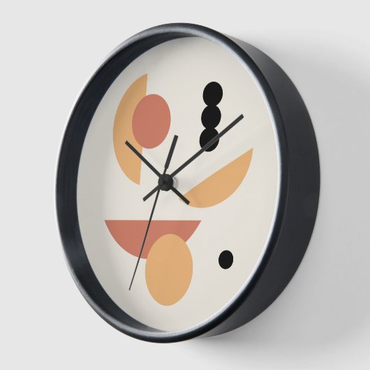 Moderne rote Sonnenstrahlen, schwarzer Mond Uhr (Winkel)