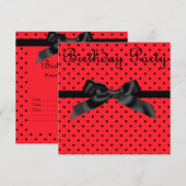 MODERNE ROTE SPOT BOW PARTY EINLADUNG (Vorne/Hinten)