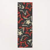 Moderne Rote Stars Cooles Grunge-Muster Yogamatte (Vorderseite)