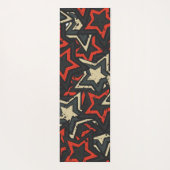 Moderne Rote Stars Cooles Grunge-Muster Yogamatte (Rückseite)