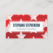 Moderne Rote Sterne Abstrakt Patriotisch Visitenkarte (Vorderseite)