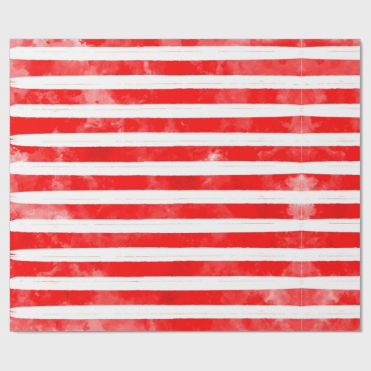 Moderne Rote Streifen Einfache Weihnachtsferien Geschenkpapier (Flach)