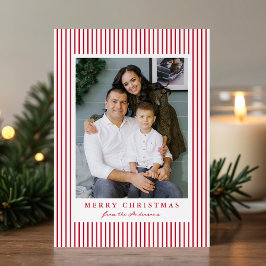 Moderne Rote Streifen Frohe Weihnachten 2 Foto