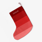 Moderne rote Streifen Kleiner Weihnachtsstrumpf (Rückseite (Hängend))