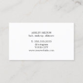 Moderne rote Streifen weißes Schönheitshaar Makeup Visitenkarte (Rückseite)