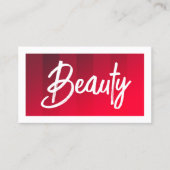 Moderne rote Streifen weißes Schönheitshaar Makeup Visitenkarte (Vorderseite)