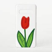 Moderne rote Tulpenvektorkunst Design Zazzle Basic Samsung Galaxy Hülle (Rückseite)