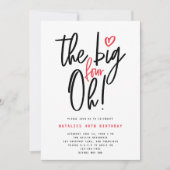 Moderne rote Typografie 40. Geburtstag Party (Vorderseite)