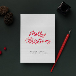 Moderne rote Typografie Frohe Weihnachtskarte