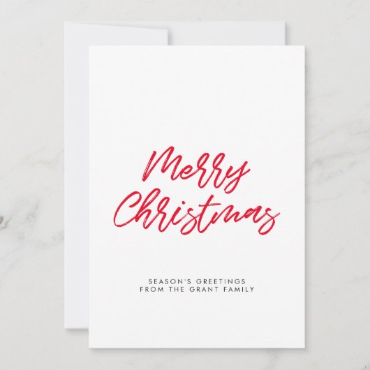 Moderne rote Typografie Frohe Weihnachtskarte (Vorderseite)