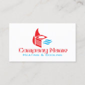 Moderne rote und blaue HVAC-Firma Visitenkarte (Rückseite)