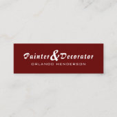 Moderne rote und braune Malerei und Dekorator Mini Visitenkarte (Vorderseite)