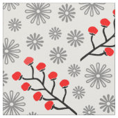 Moderne rote und graue Baumwolle (56" Breite) Stoff (Nahaufnahme)