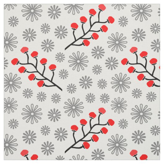 Moderne rote und graue Baumwolle (56" Breite) Stoff (Muster)