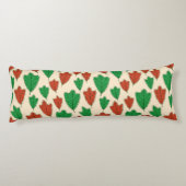 Moderne rote und grüne Eichenmuster Seitenschläferkissen (Rückseite)