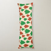 Moderne rote und grüne Eichenmuster Seitenschläferkissen (Rückseite (Vertikal))