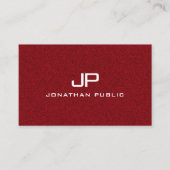 Moderne rote und grüne Monogramm-Vorlage Visitenkarte (Vorderseite)