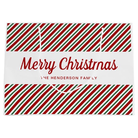 Moderne rote und grüne Muster frohe Weihnachten Große Geschenktüte (Vorderseite)