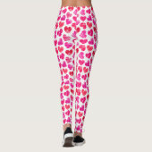 Moderne rote und rosa doodled Herzen Valentine Nam Leggings (Rückseite)