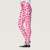 Moderne rote und rosa doodled Herzen Valentine Nam Leggings (Links)