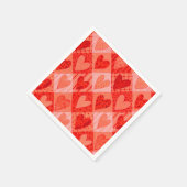 Moderne rote und rosa Patchwork - Valentinstag Serviette (Ecke)