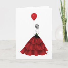 Moderne, rote und schwarze BildGirl-Card Dankeskarte