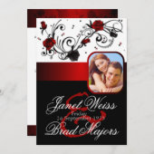 Moderne rote und schwarze einladung (Vorne/Hinten)
