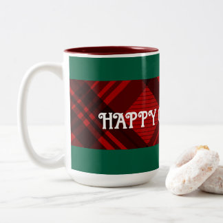 Moderne rote und schwarze Karos Zweifarbige Tasse