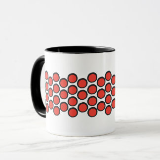 Moderne rote und schwarze kühne Polka-Punkte Tasse