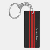 Moderne rote und schwarze laufende Streifen mit Schlüsselanhänger (Vorderseite links)