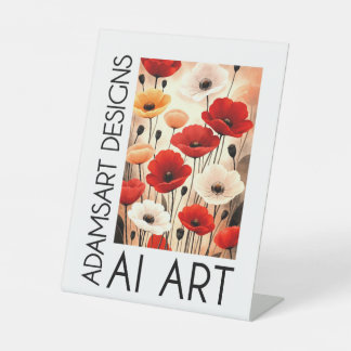 Moderne rote und schwarze Mohnblumen-Tischplatte-K Sockelschild