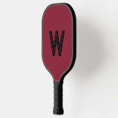 Moderne rote und schwarze Monogrammanfangsbuchstab Pickleball Schläger (Links)