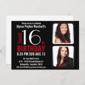 Moderne Rote und schwärzen 2 Party des Einladung (Vorne/Hinten)