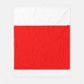 Moderne rote und weiße Blockleder Fleecedecke (Vorderseite)