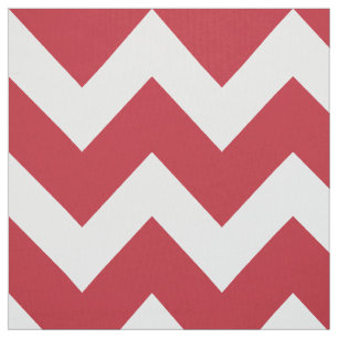 Moderne rote und weiße Chevron-Streifenmuster Stoff