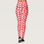 Moderne rote und weiße doodled Herz Valentine Name Leggings (Rückseite)