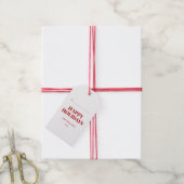 Moderne rote und weiße Frohe Feiertage Geschenkanhänger (Mit Garn)