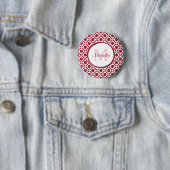 Moderne rote und weiße geometrische Monogramm und Button (Beispiel)