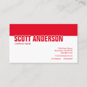 Moderne rote und weiße soziale Medien Visitenkarte (Vorderseite)