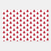 Moderne, rote und weiße Weihnachtsbäume gemischt Geschenkpapier Set (Vorderseite)