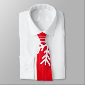 Moderne, rote und weiße Weihnachtsschneeflocken Krawatte (Gebunden)