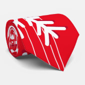 Moderne, rote und weiße Weihnachtsschneeflocken Krawatte (Gerollt)